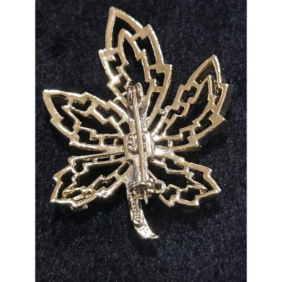 Vintage Gerrys Gold-Tone Maple Leaf Brooch Pin - Picture 3 of 6